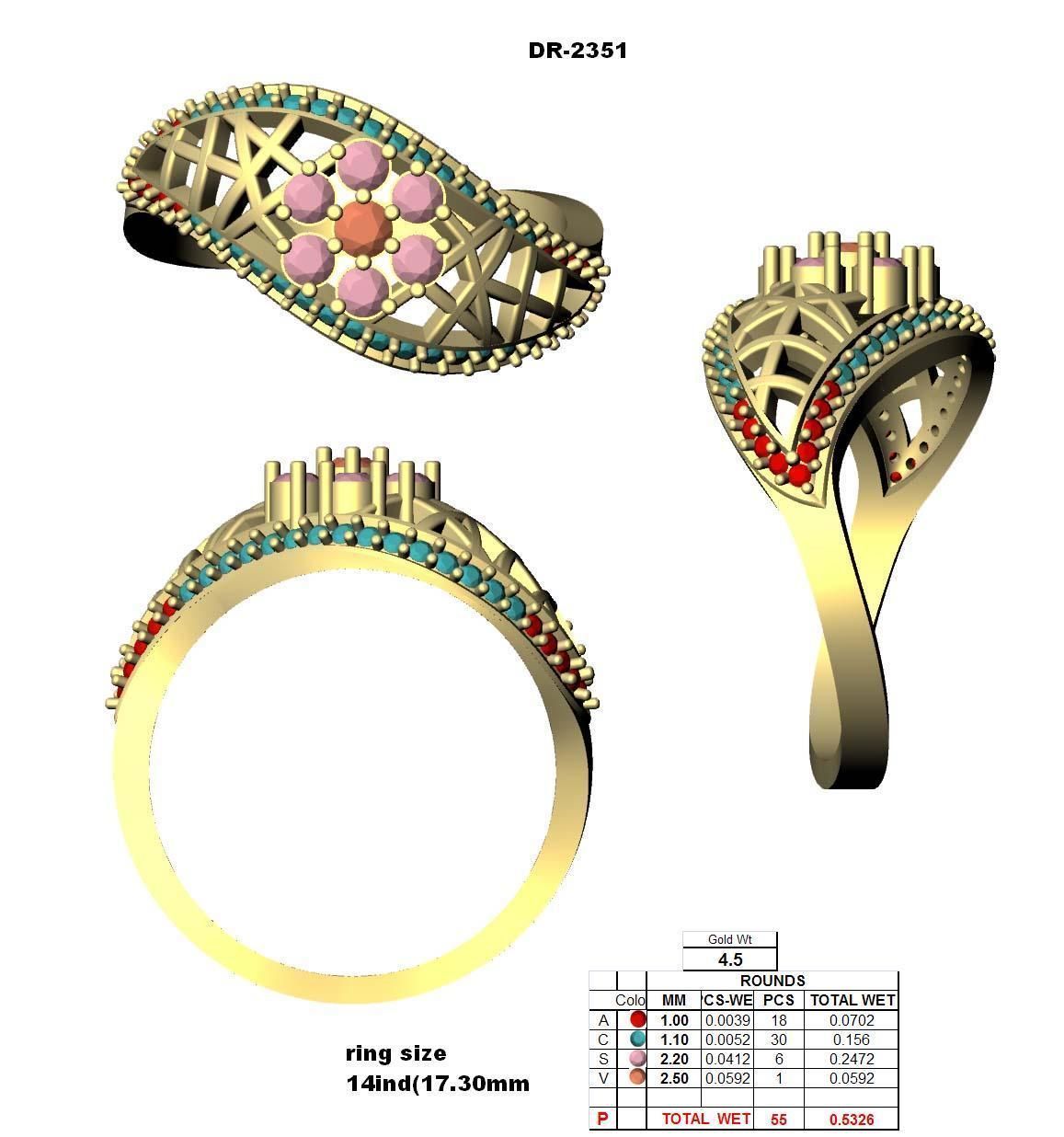 Wedding Solitaire  Ring 3D print model_3