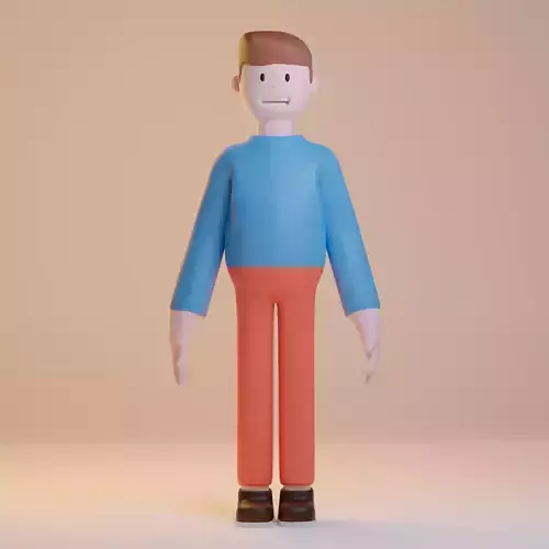 Fully Rigged Character Low-poly 3D model