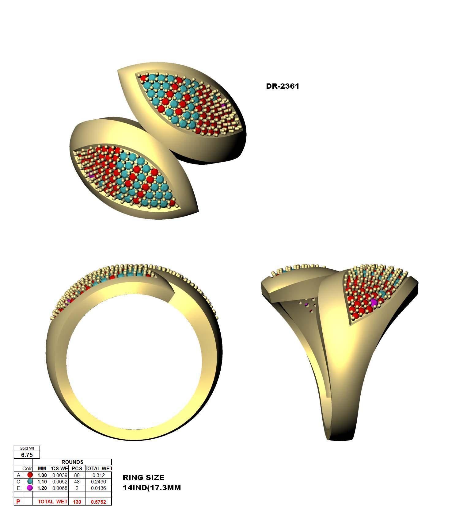  Wedding Solitaire  Ring 3D print model_3