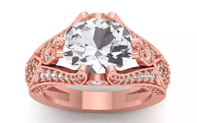  Wedding Solitaire  Ring 3D print model