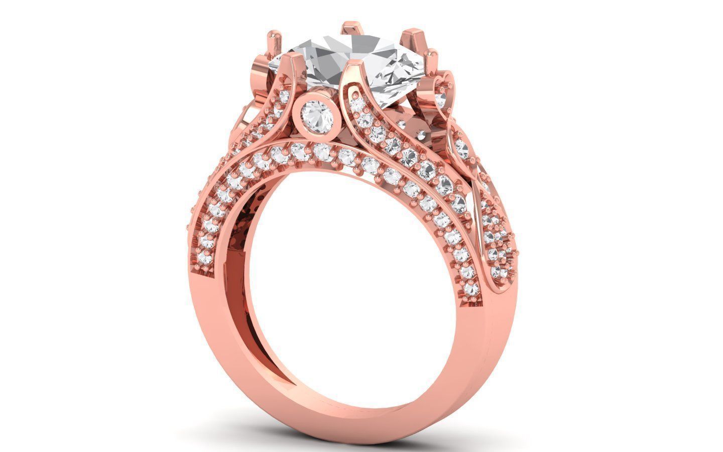  Wedding Solitaire  Ring 3D print model_2