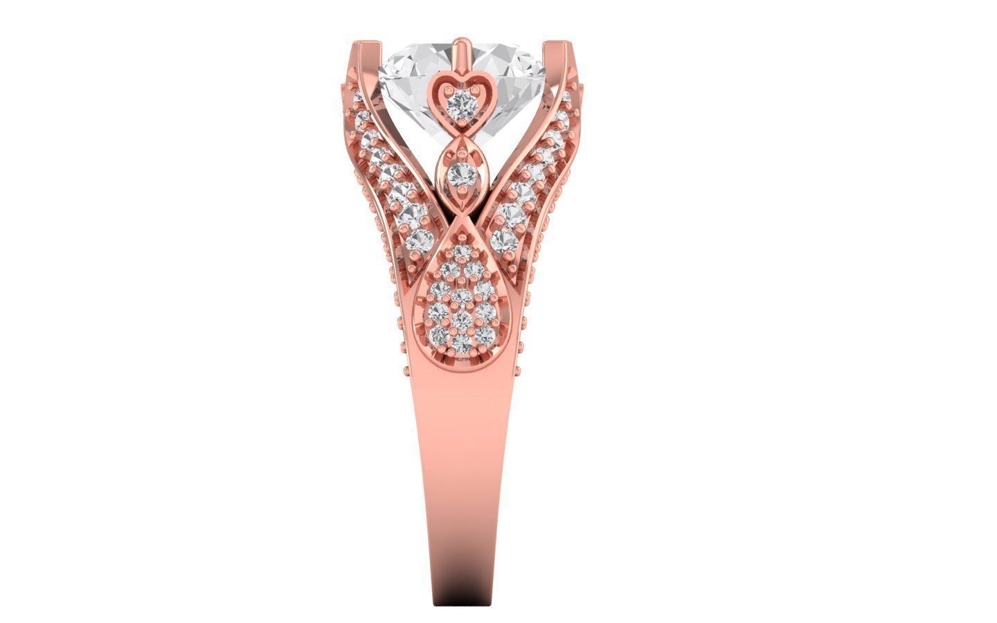 Wedding Solitaire  Ring 3D print model_1