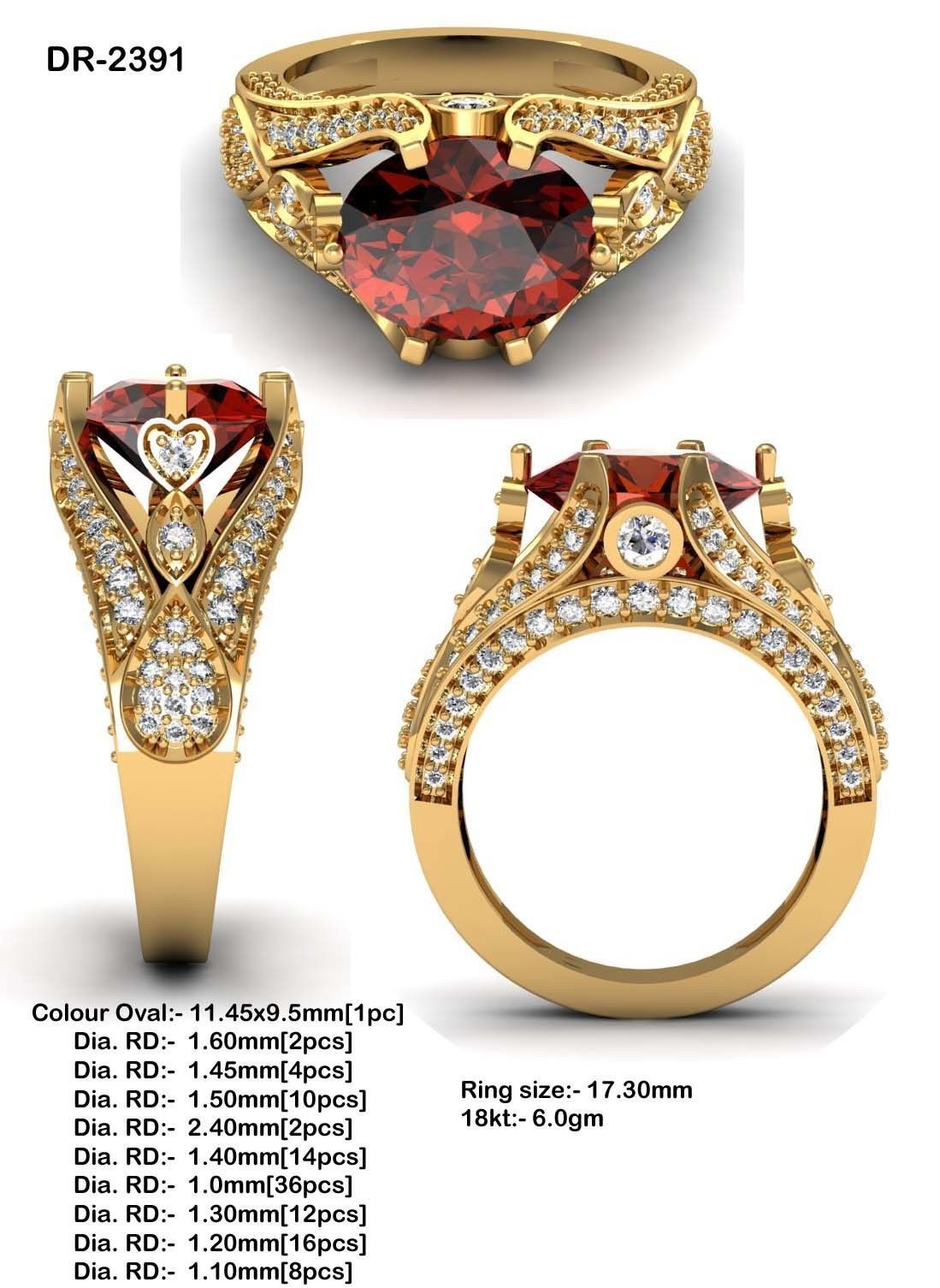  Wedding Solitaire  Ring 3D print model_3