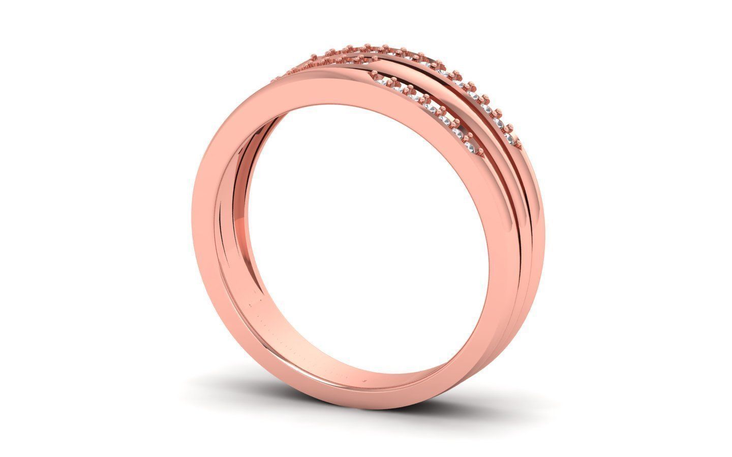  Wedding Solitaire Women Band Ring 3D print model_2