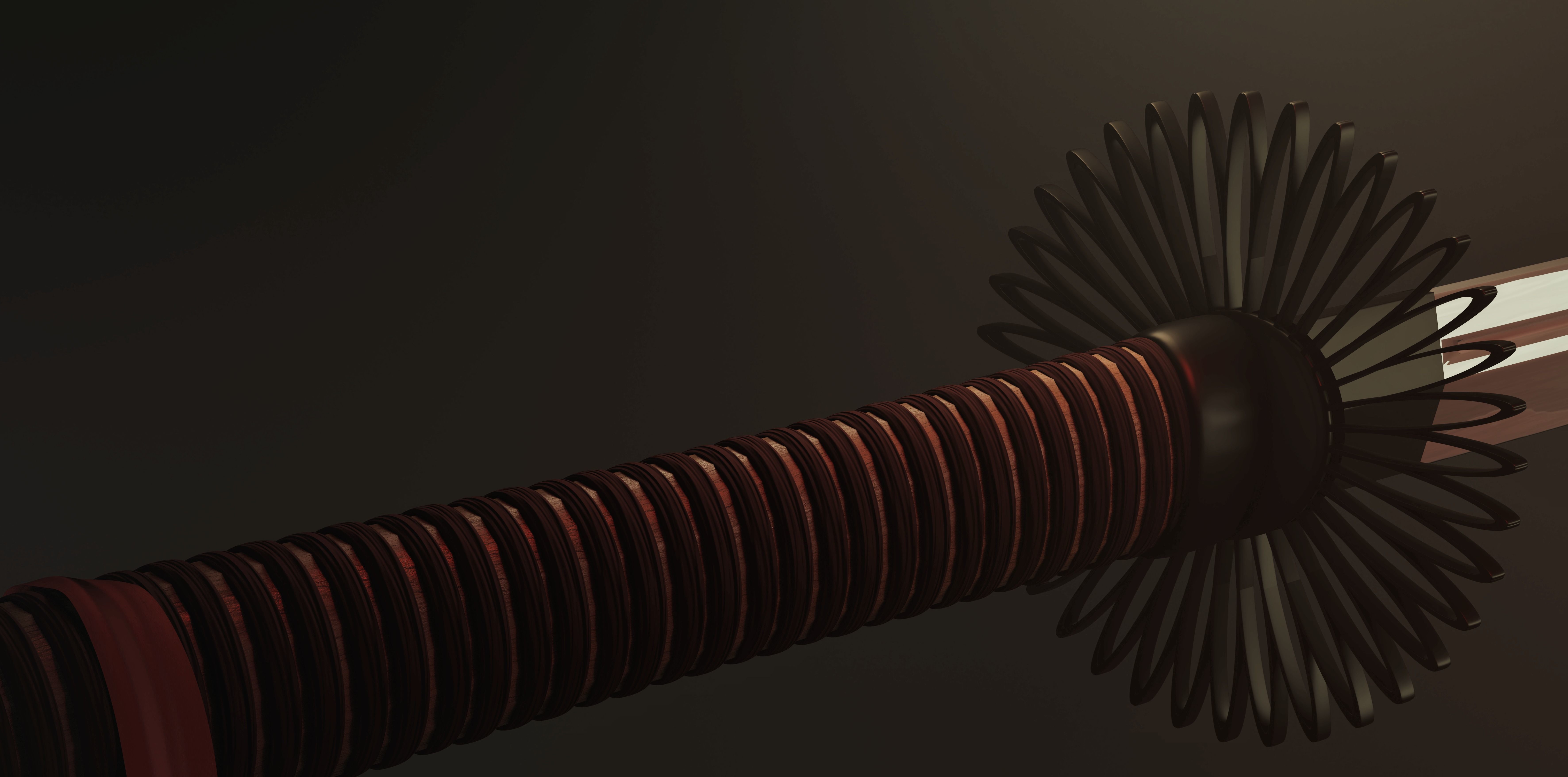 Katana 3D model - Kiki Gata Tsuba Low-poly 3D model_2