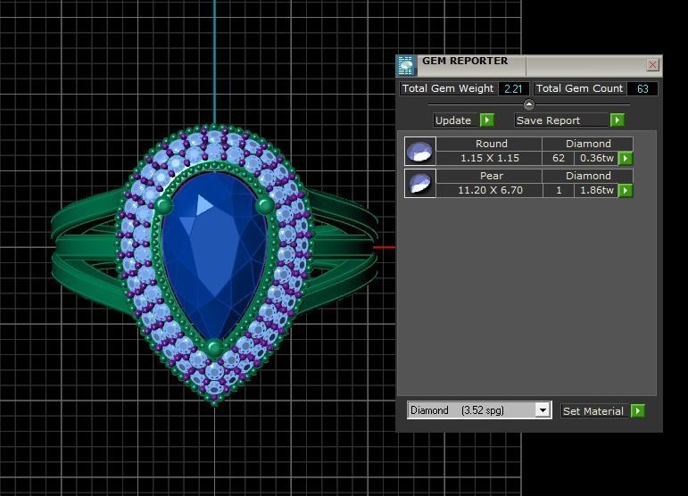  Engagement Wedding Solitaire Three Band Ring 3D print model_3