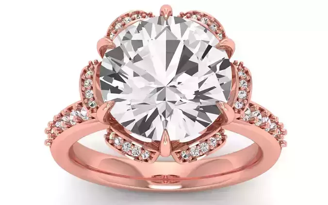 Engagement Wedding Solitaire  Ring 3D print model