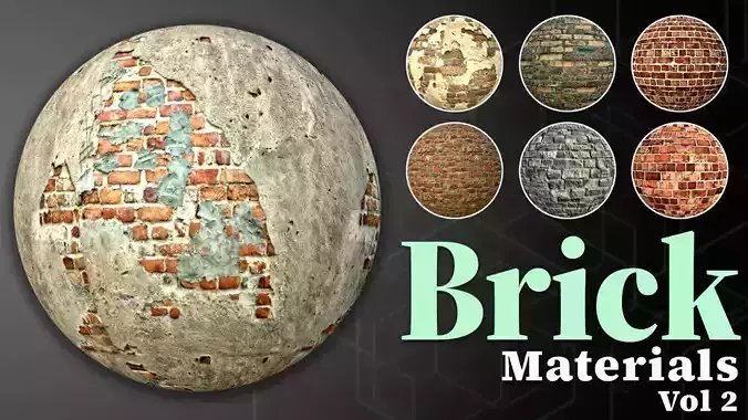 Brick Materials Vol 2   Low-poly 3D model