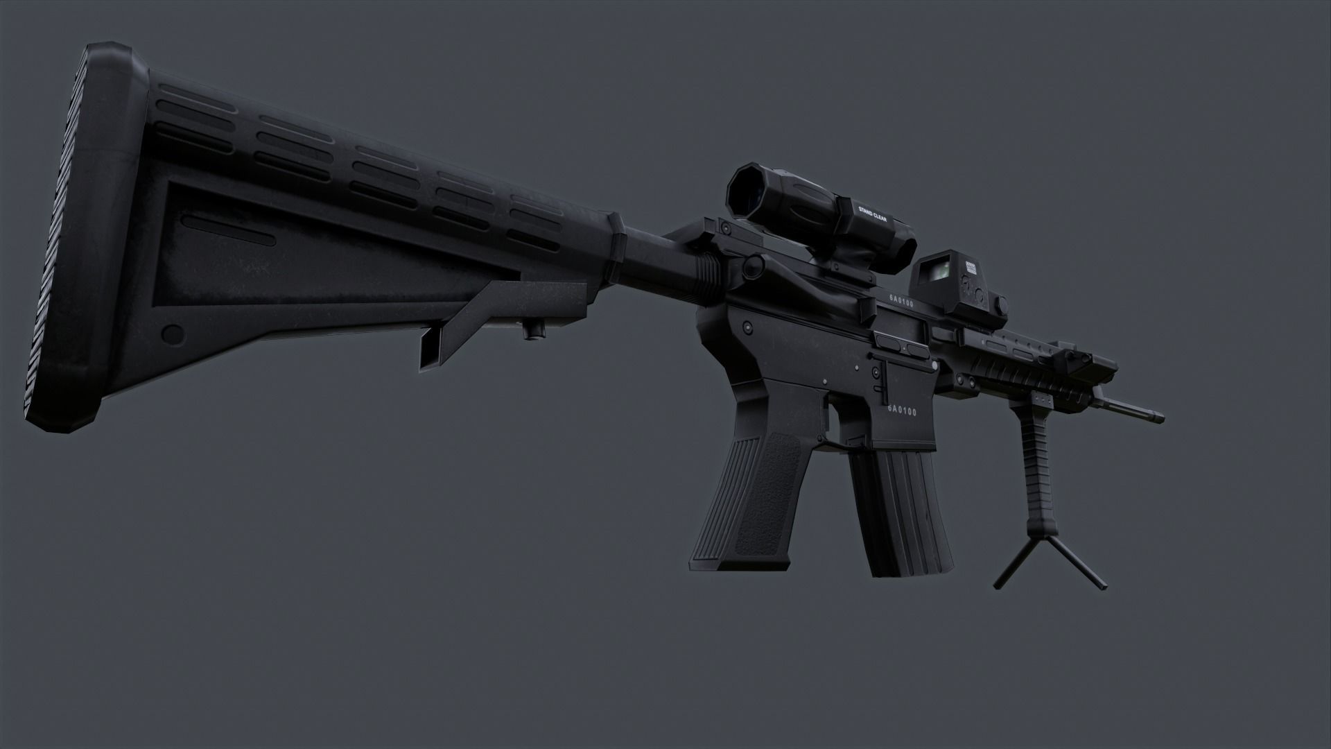Masaf Iranian Assault Rifle Low-poly 3D model_1