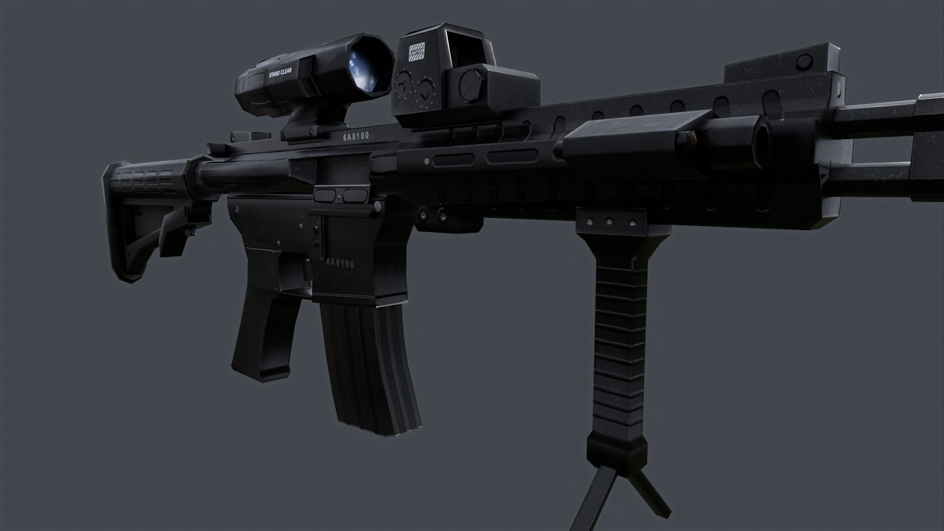Masaf Iranian Assault Rifle Low-poly 3D model_3