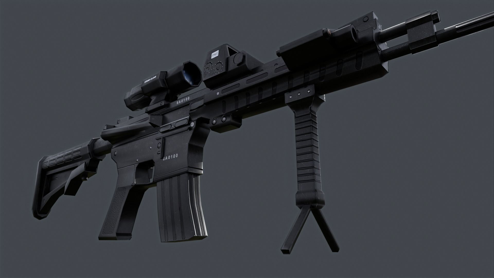 Masaf Iranian Assault Rifle Low-poly 3D model_2