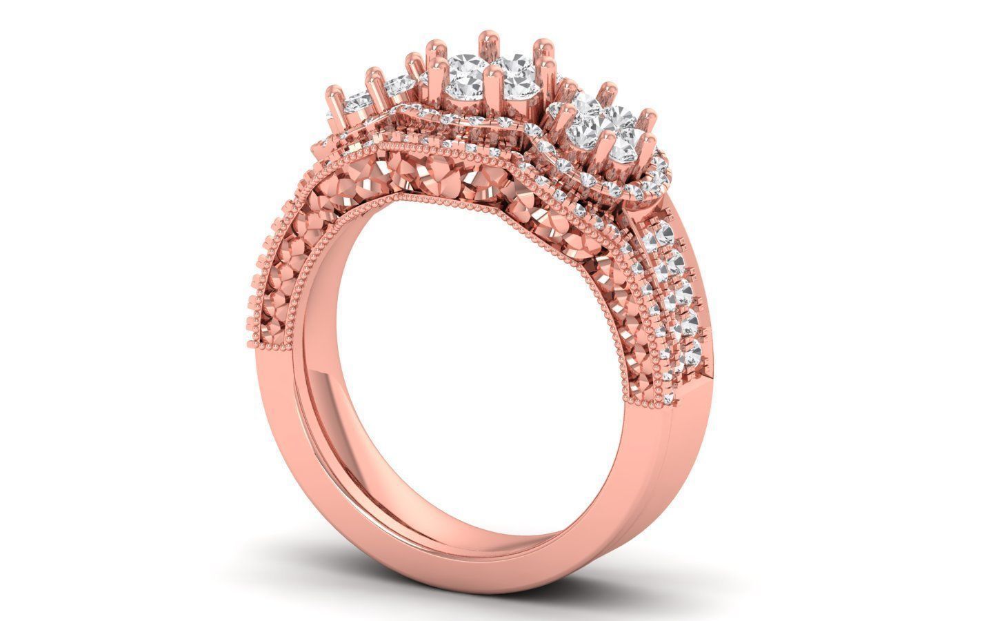  Wedding Solitaire  Ring 3D print model_1