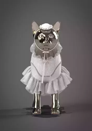 White dress for cat