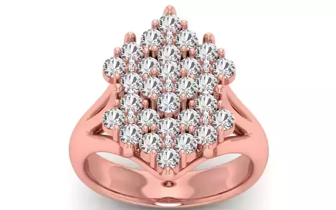  Engagement Wedding Solitaire  Ring 3D print model