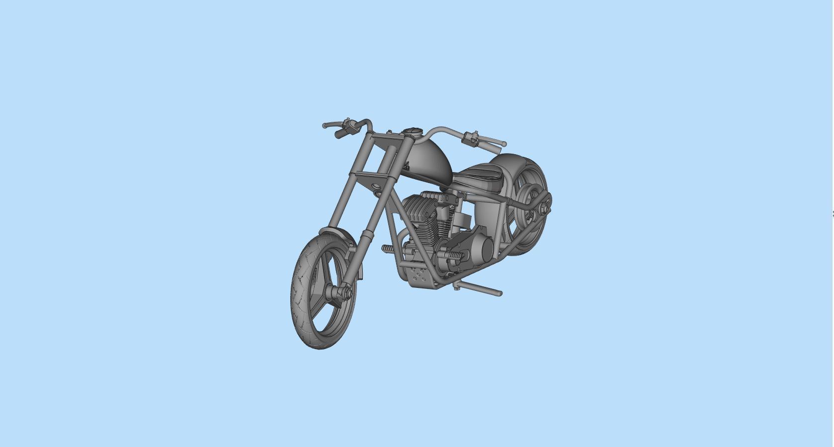 Chopper custom biker motorcycle  STL printable 3D print model_16