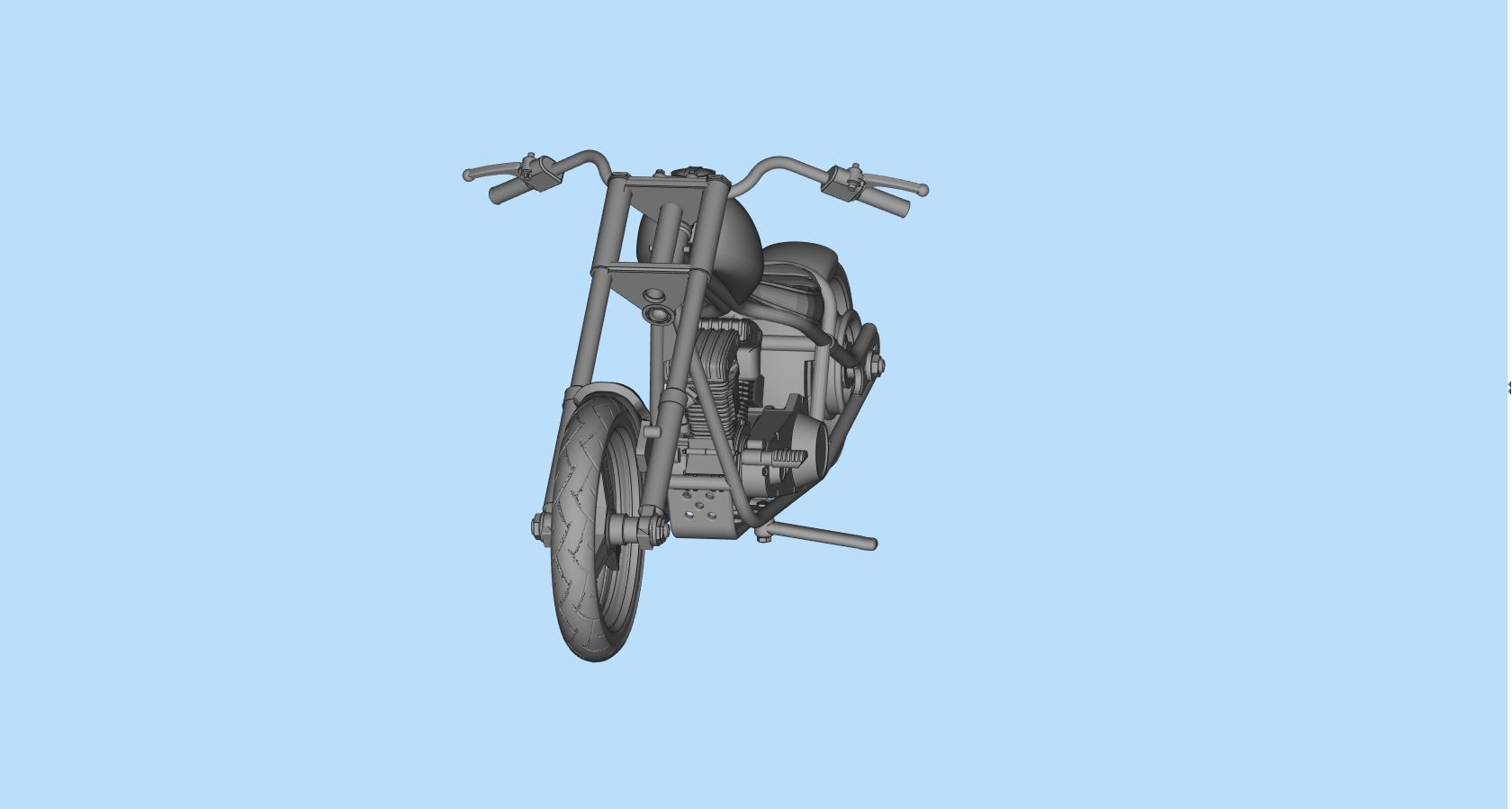 Chopper custom biker motorcycle  STL printable 3D print model_10