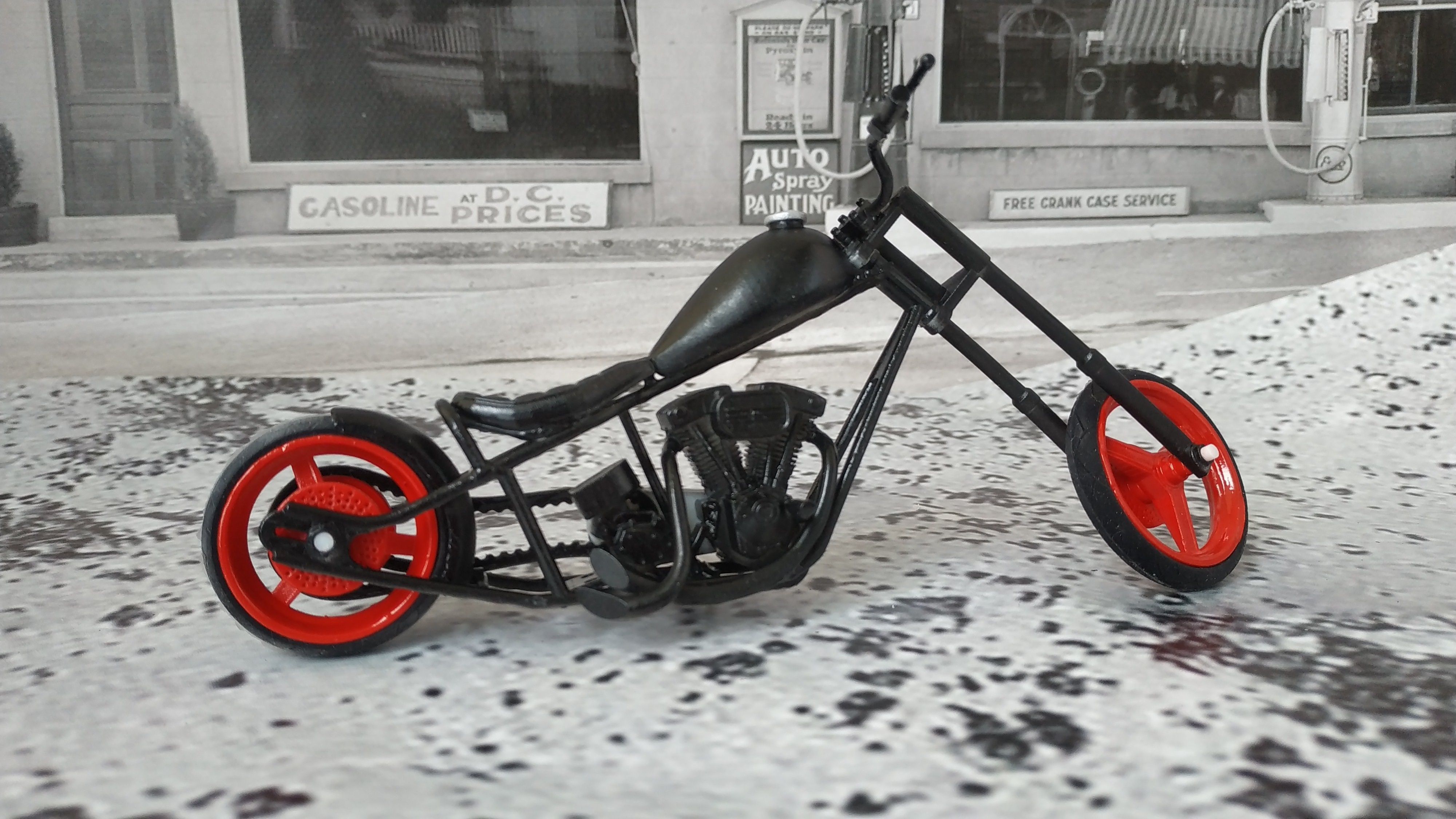 Chopper custom biker motorcycle  STL printable 3D print model_22
