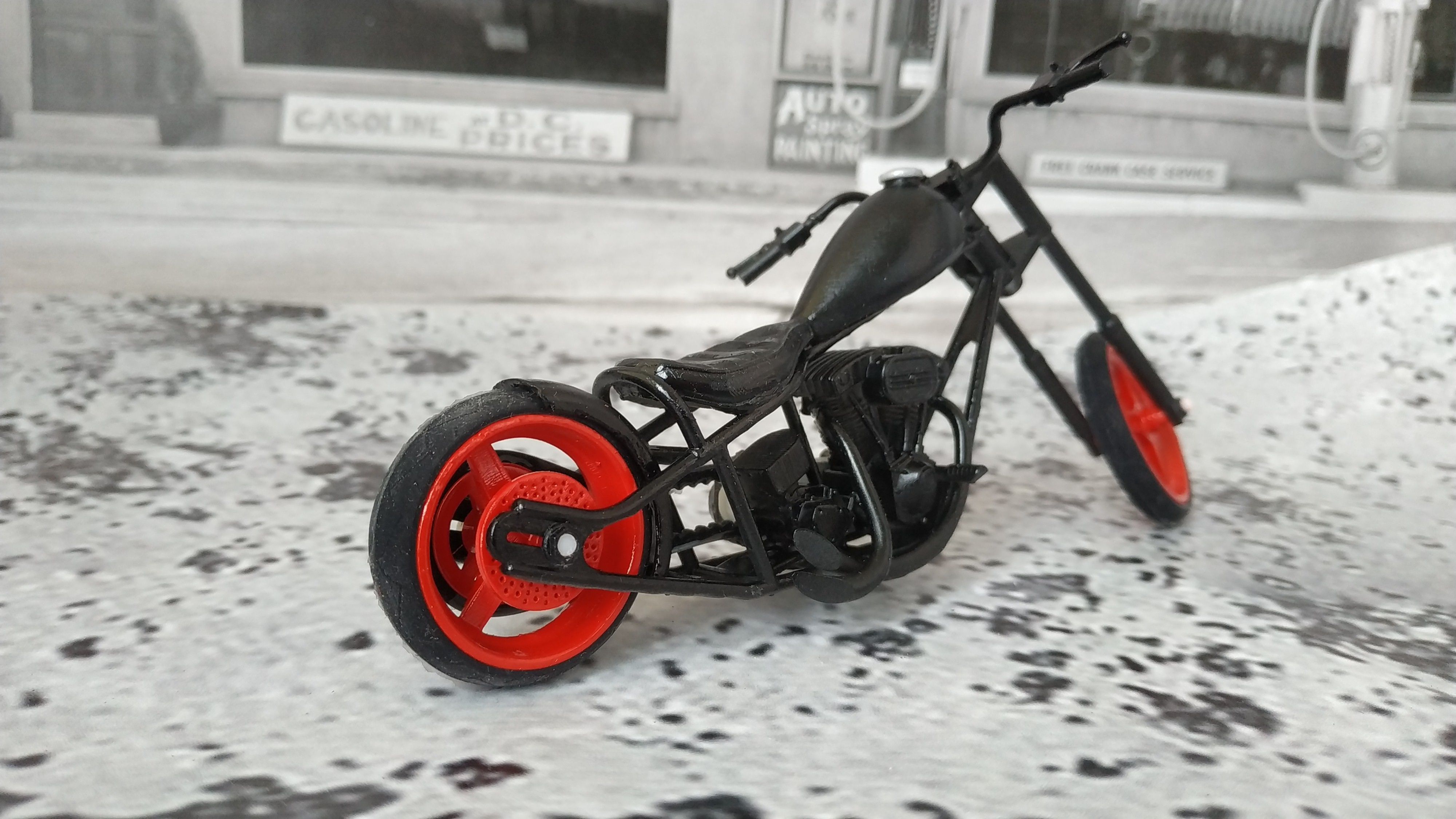 Chopper custom biker motorcycle  STL printable 3D print model_6