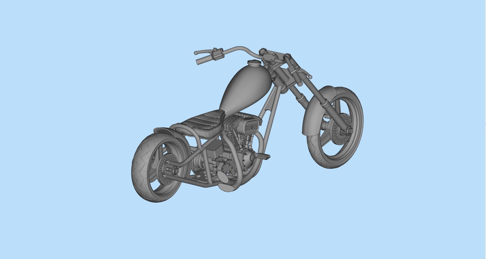 Chopper custom biker motorcycle  STL printable 3D print model_20
