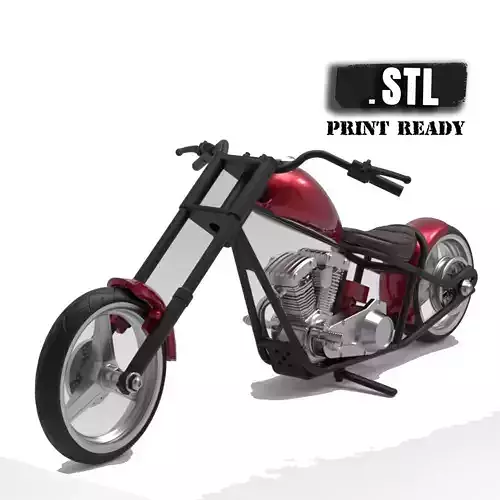 Chopper custom biker motorcycle  STL printable 3D print model