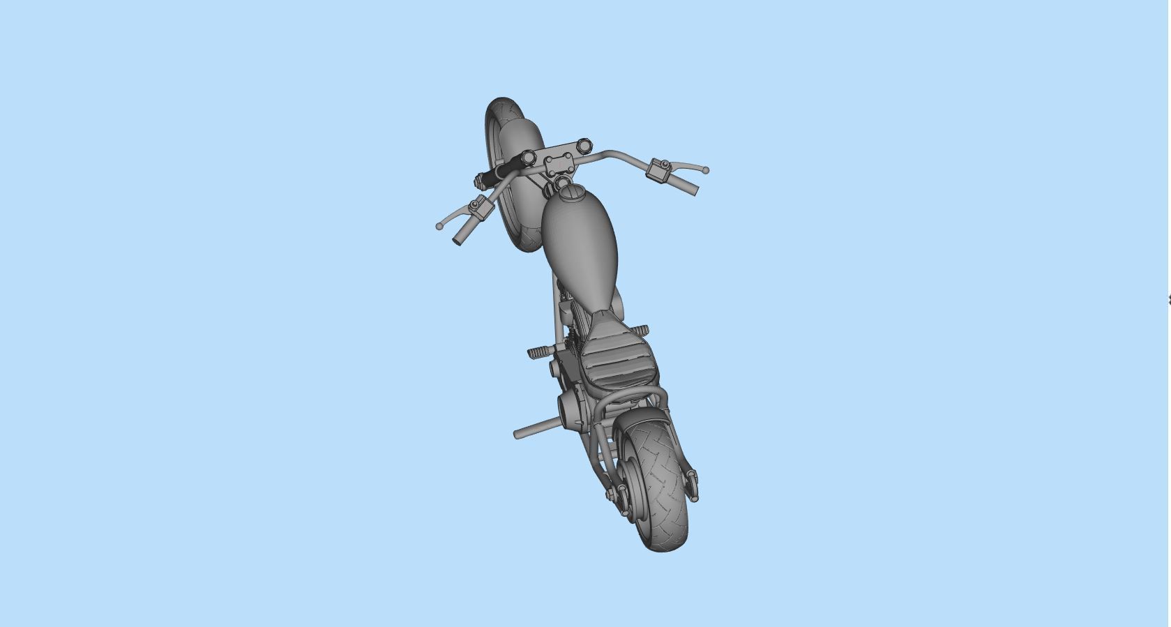 Chopper custom biker motorcycle  STL printable 3D print model_18