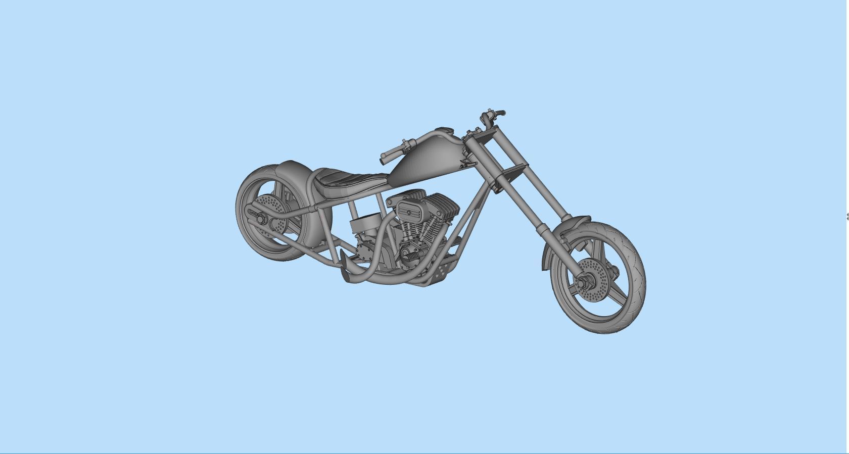 Chopper custom biker motorcycle  STL printable 3D print model_21
