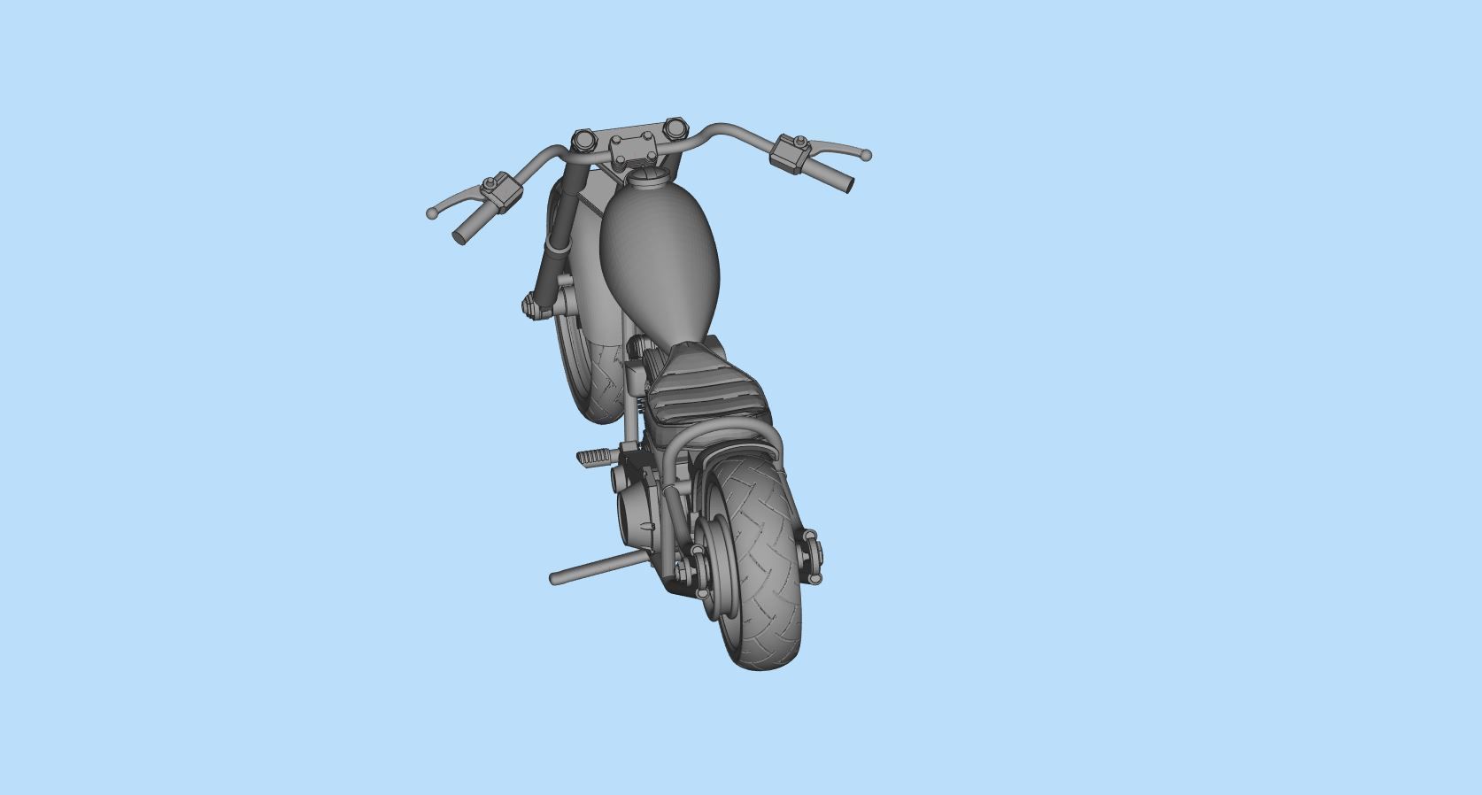 Chopper custom biker motorcycle  STL printable 3D print model_19