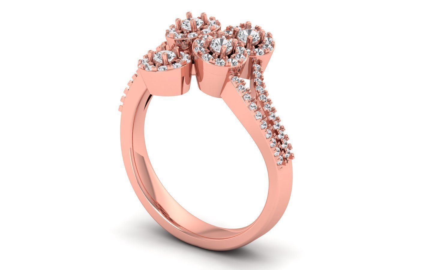  Engagement Wedding Solitaire Double Band Ring 3D print model_2