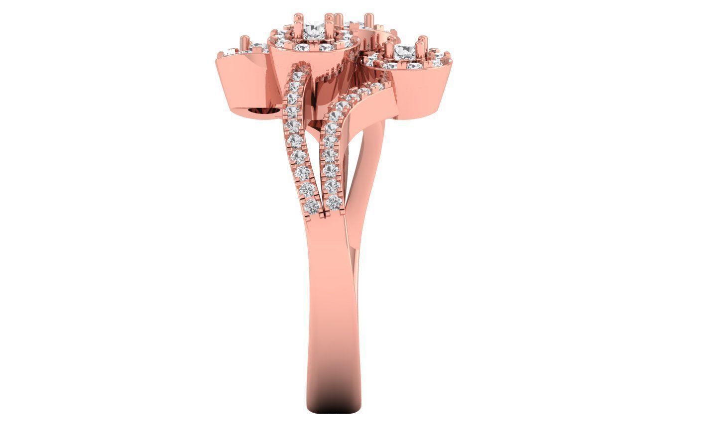  Engagement Wedding Solitaire Double Band Ring 3D print model_1
