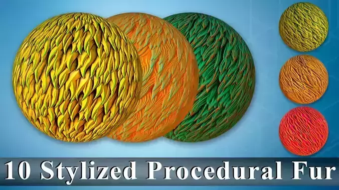 10 Stylized Procedural Fur  