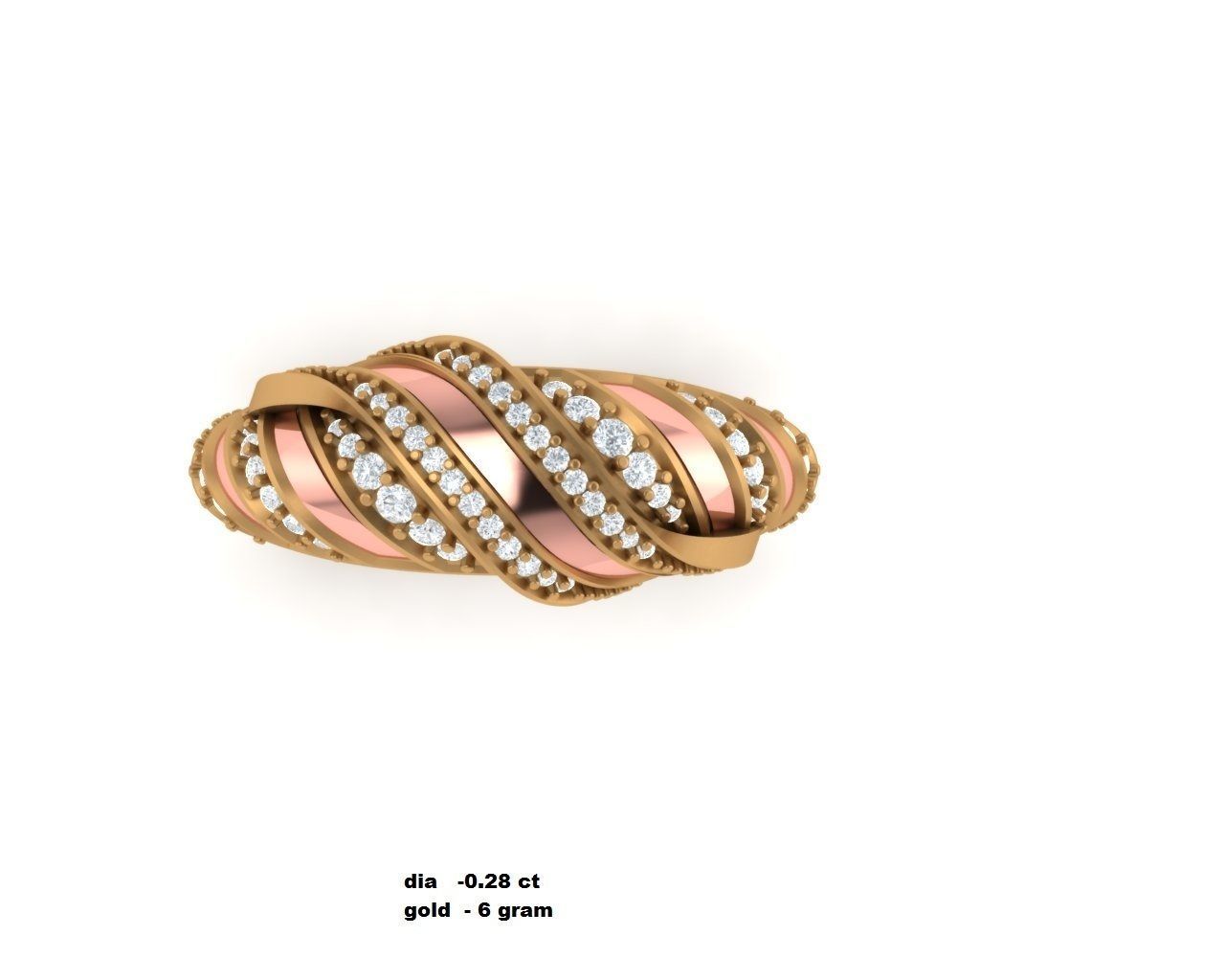  Wedding Solitaire  Ring 3D print model_3