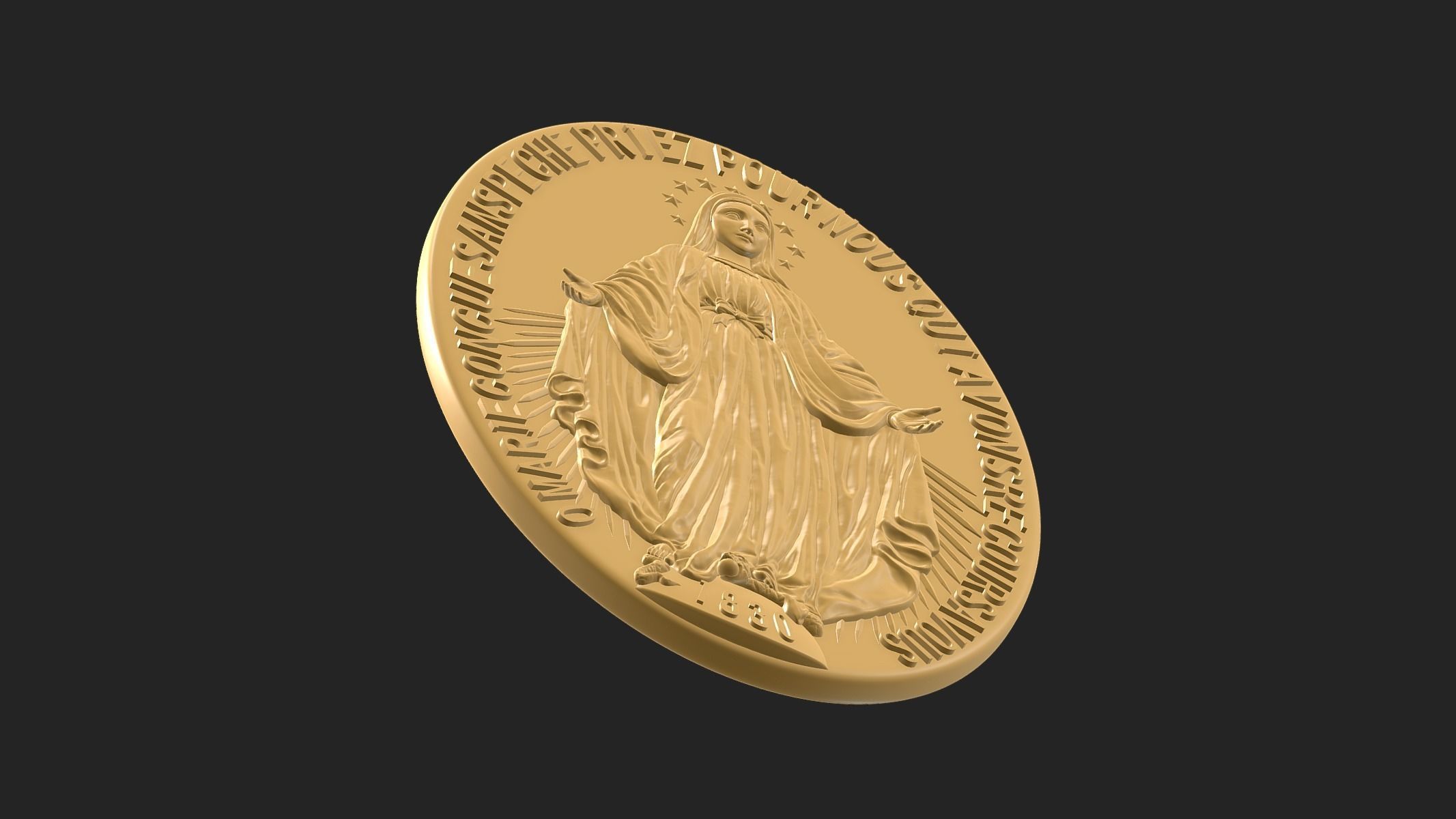 Virgen Milagrosa Miraculous 3D print model_2