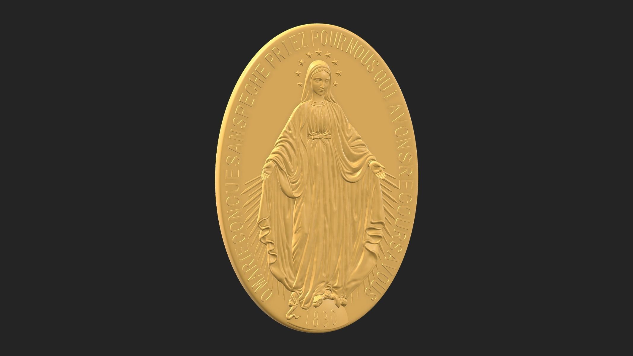 Virgen Milagrosa Miraculous 3D print model_20
