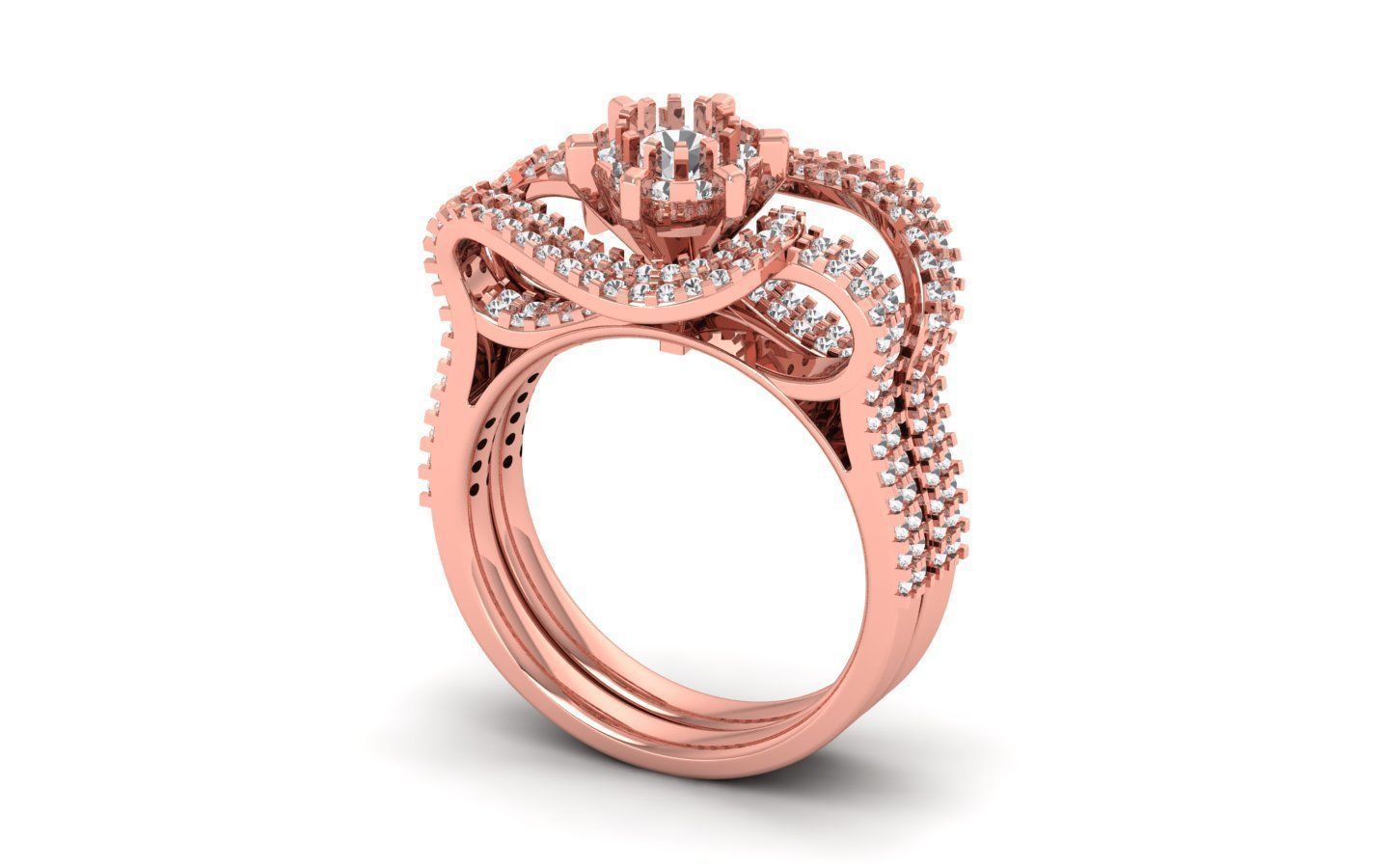  Wedding Solitaire  Ring 3D print model_2