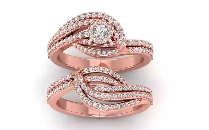  Engagement Wedding Solitaire Couple  Ring