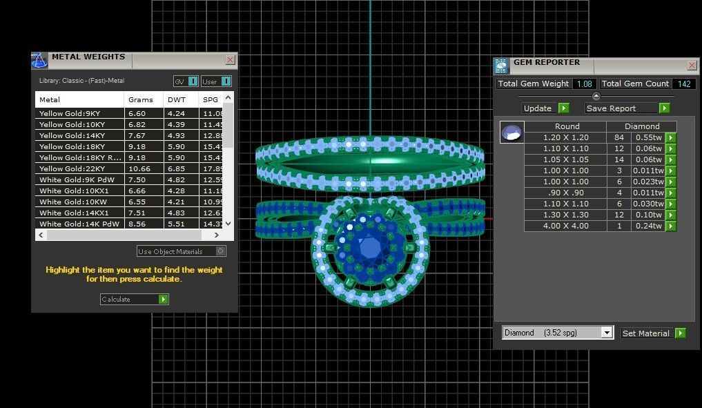  Engagement Wedding Solitaire Four Band Ring 3D print model_3