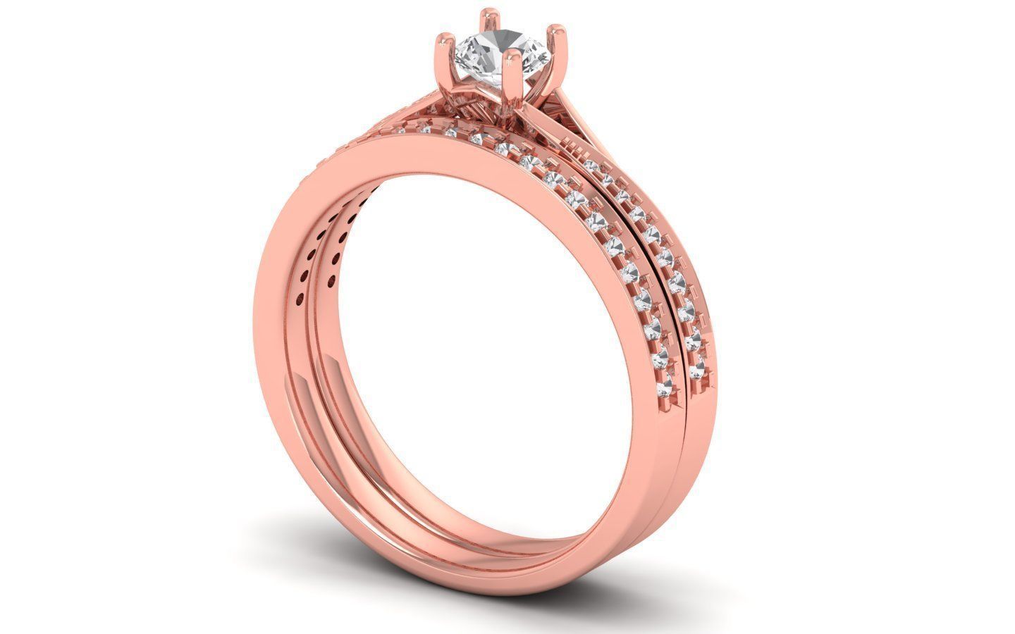  Wedding Solitaire  Ring 3D print model_1
