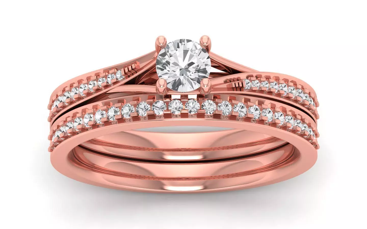  Wedding Solitaire  Ring 3D print model_0