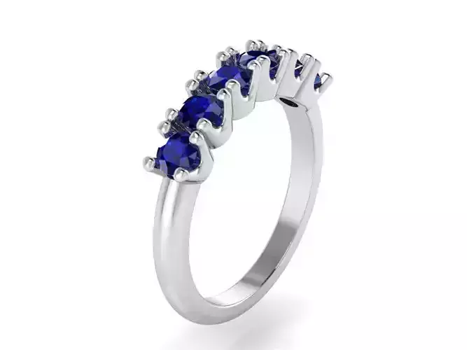 6-Stone Blue Diamond ring 2092 3D print model
