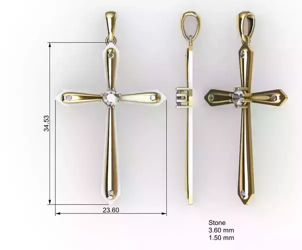  Pendant Diamond Cross 3D print model