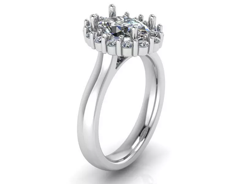 Milgrain Diamond ring 2094 3D print model 3D print model_0