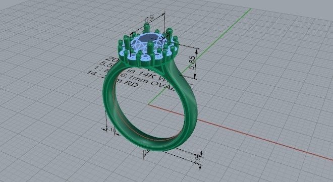 Milgrain Diamond ring 2094 3D print model 3D print model_5