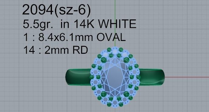 Milgrain Diamond ring 2094 3D print model 3D print model_4