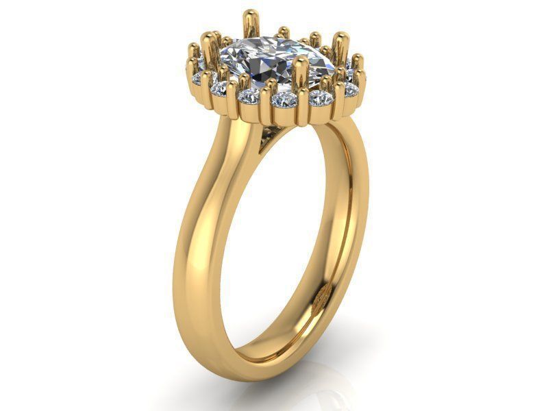 Milgrain Diamond ring 2094 3D print model 3D print model_1