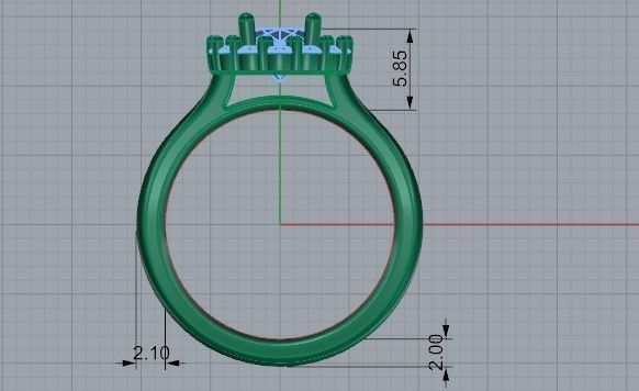 Milgrain Diamond ring 2094 3D print model 3D print model_6