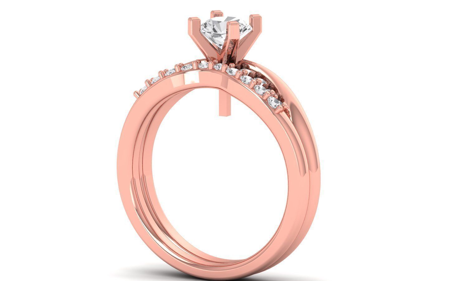  Wedding Solitaire  Ring 3D print model_1