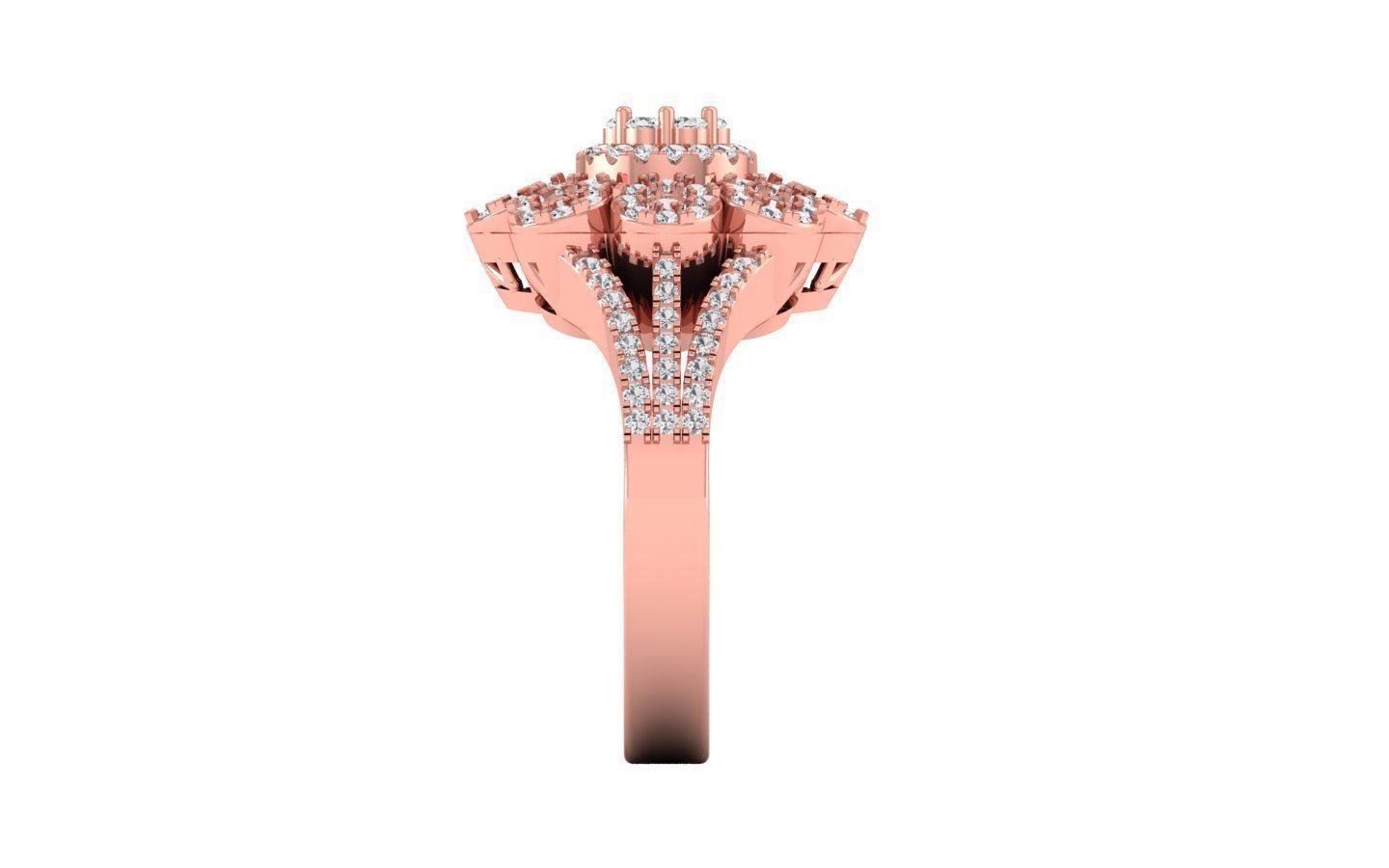 Women Flower Bridal Ring 3dm STL OBJ FBX Renders Details 3D print model_2