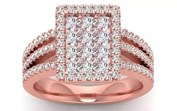  Engagement Wedding Solitaire Three Band Ring 3D print model