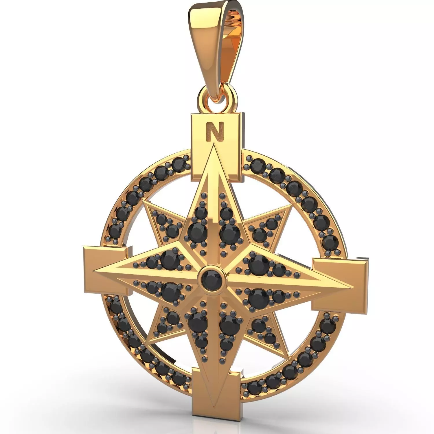 Pendant Compass 3D print model_0