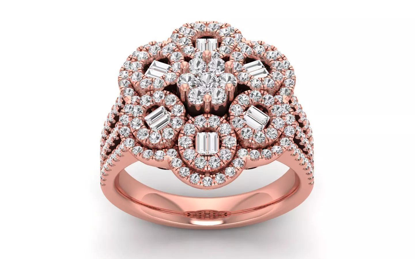  Engagement Wedding Solitaire  Flower Ring 3D print model_0